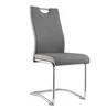 modern popular grey fabric soft upholstered chromed leg kitchen chair wing back dining chair