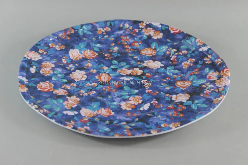 New Design Melamine Dinner Plate With Flower Print
