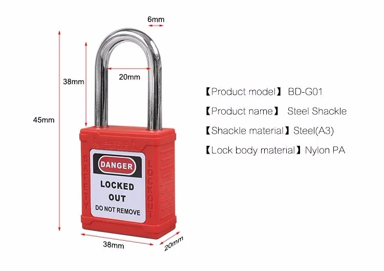 Master Key With Safety Padlock 38mm Shackle and 6mm Diameter