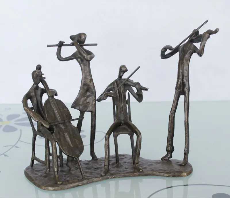 Cast Iron Bronze Sculpture Music Metal Figurines For Home Decor The Marching Band - Buy Music ...