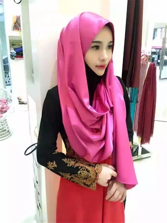  Fashion 17colors Large Size Silk Most Beautiful Muslim 