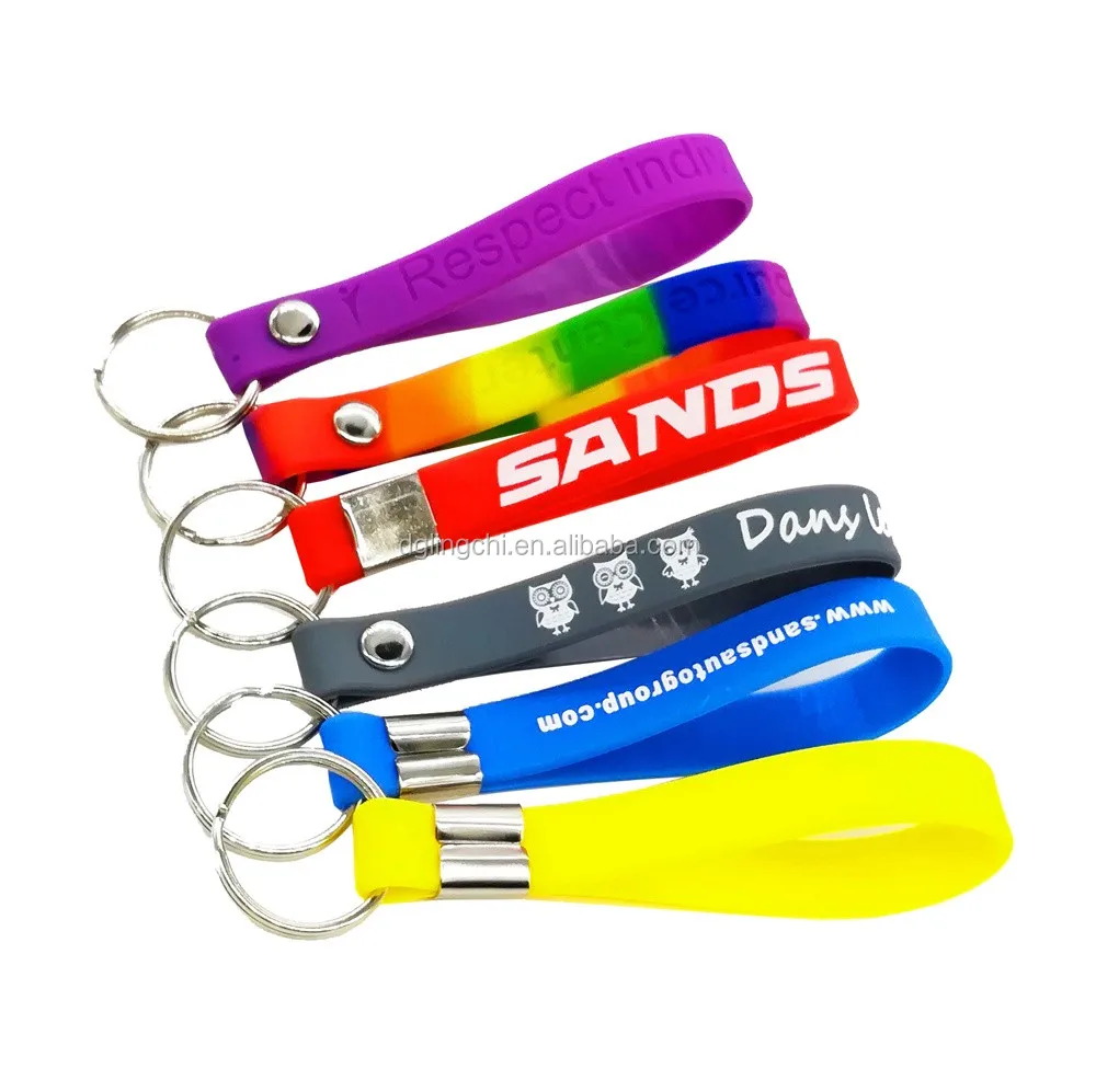 Cheap Custom Silicone Wristband Keychain Bracelet Lanyard Wristlet ...