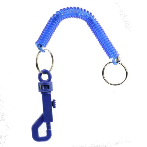 Spiral Retractable Key Chain Reel Snap Belt Clip On Ring Stretch Coil
