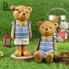 ROOGO wholesale resin cheap handmade long voyage bear shape home or party decor furnishing articles for children gift