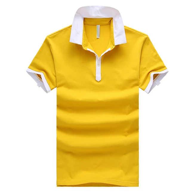 yellow and white polo shirt