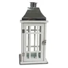 Yes handmade 2019 New Vintage Windproof Wedding Decorative Candle Holder White Wooden Lantern Indoor