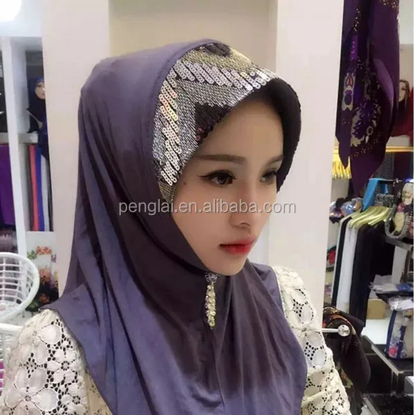 New Hot Hijab Sexy Lady Muslim Paillette Scarf Hijab Fashion Scarf 