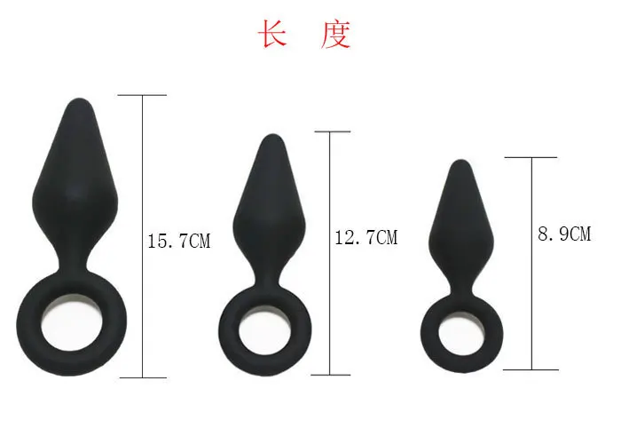 3pcs S M L Black Dart Backyard Anal Plug Adult Supplies Manufacturers