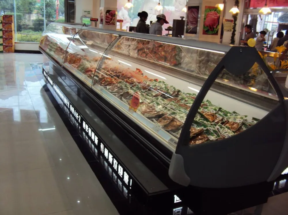 货架集装箱熟食食品冰箱,食品加热器显示后计数器