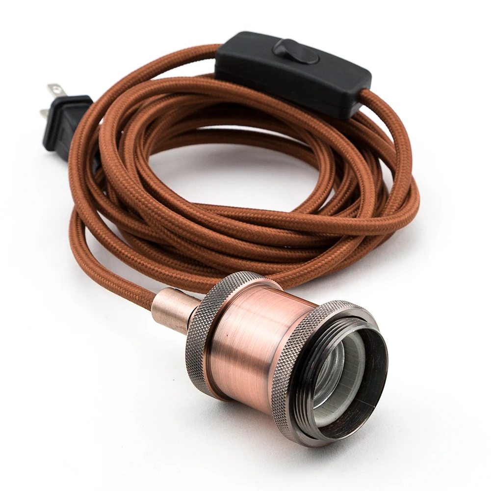 Diy 304 303 Switch Copper Lampholder Pendant Lamp Lighting Plug Cable