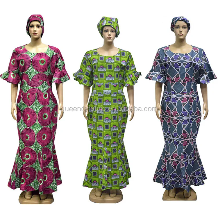 Custom Dress With Headscarf African Traditional Clothing
