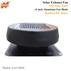 Brushless 14inch 15W Solar Exhaust Fan with AC charger Round Solar Attic Fan with Fixed Solar Panel to Keep House Cool and Dry