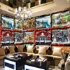 Classic Car Mural Backdrop Decorative Painting Windows Wallpaper Pulp Wallpaper White Marble Wallpaper