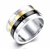 New Design ancient stainless steel ring base Rome Numbers Ring Vintage rotatable finger men's ring