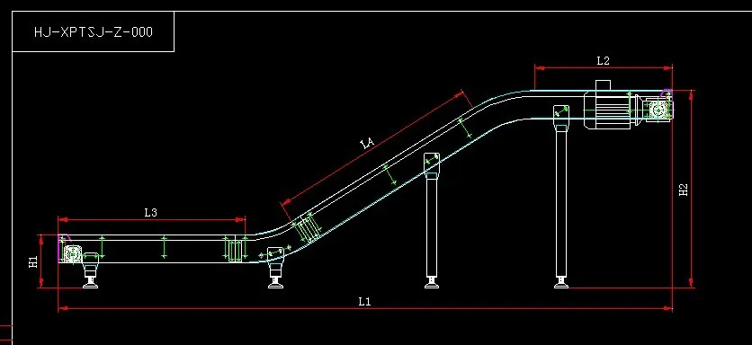 Inclined Belt conveyor, Belt inclining conveyor for food packing line