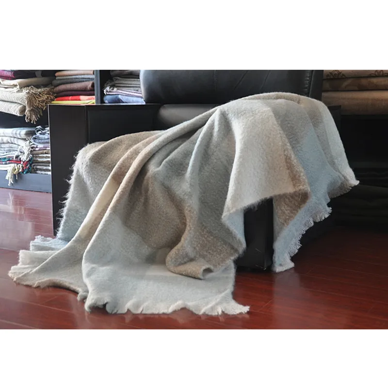 Blue Phoenix Mohair Blankets 30mohair 70acrylic Plaid Custom Fluffy