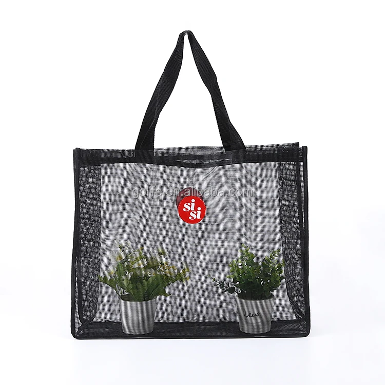 black mesh shopping bag