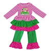 high quality fall winter children clothes cow embroidery baby girl boutique outfit
