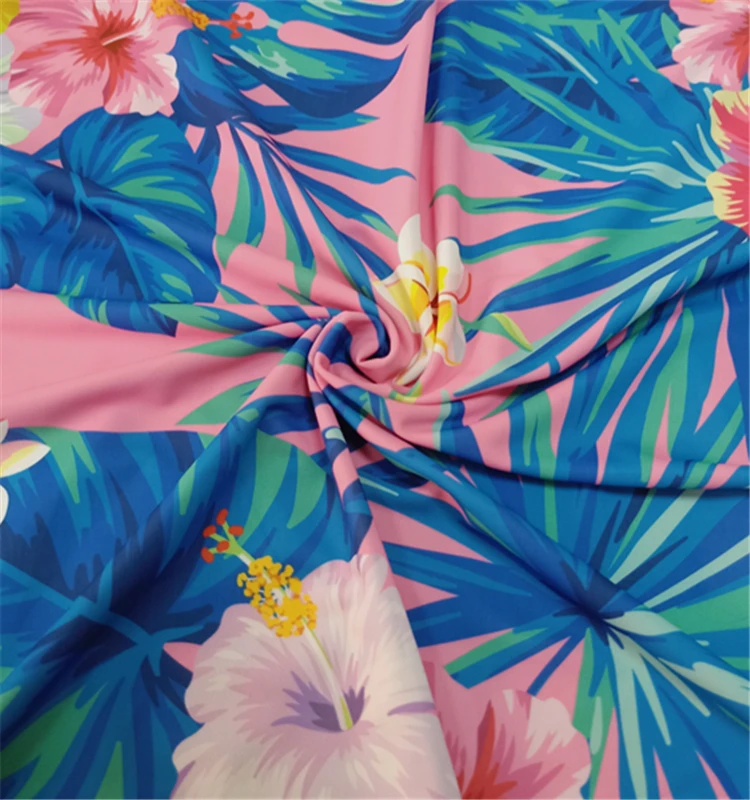 4 Way Stretch Hawaii Tropical Printed Nylon Spandex Swimwear Fabric ...
