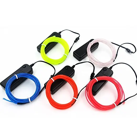 Neon Glow Flexible EL Strip Tube Wire Light Rope Decoration for Shoe Party Dance Car
