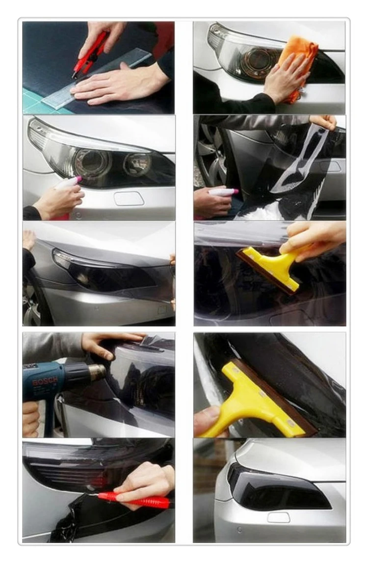 Vehicle Headlight Tint Film Adhesive Car Taillight Vinyl Sticker