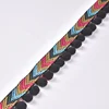 Decorative pattern fringe of pompon tassels fringe pompom