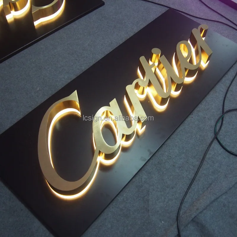 
Polished Brushed Vintage Metal Backlit Signage Letters LED 3D Illuminated Channel letters signs for Advertising Customized 