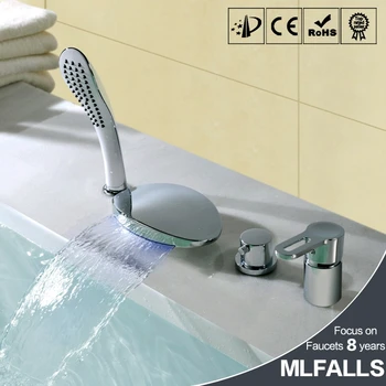 Kaiping Dima 4 Holes Bath Shower Mixer Single Handle Led Faucet