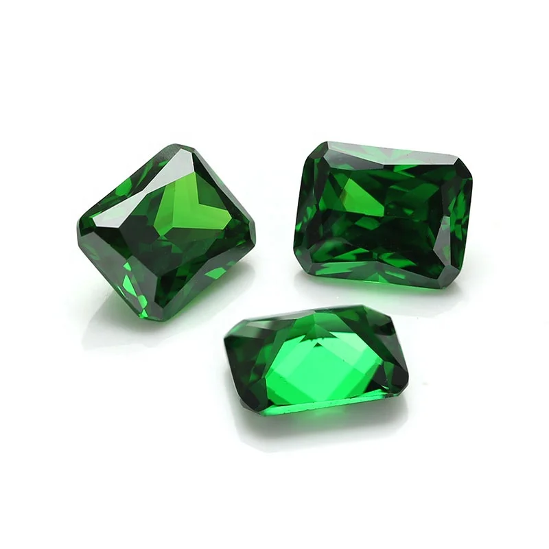 заводская цена зеленый восьмиугольник кубический цирконий камень