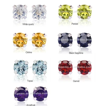 Best Ing Natural Stones Stud Earrings Various Color 925 Sterling Best Ing Natural Stones Stud Earrings Various Color 925 Sterling Silver