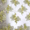 3d embroidered bridal wedding flower lace fabric/handwork bridal wedding lac fabric
