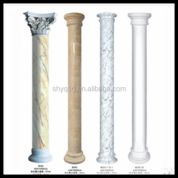 Indoor Decoration Light Weight Fiberglass Plastic Column Roman Pillars