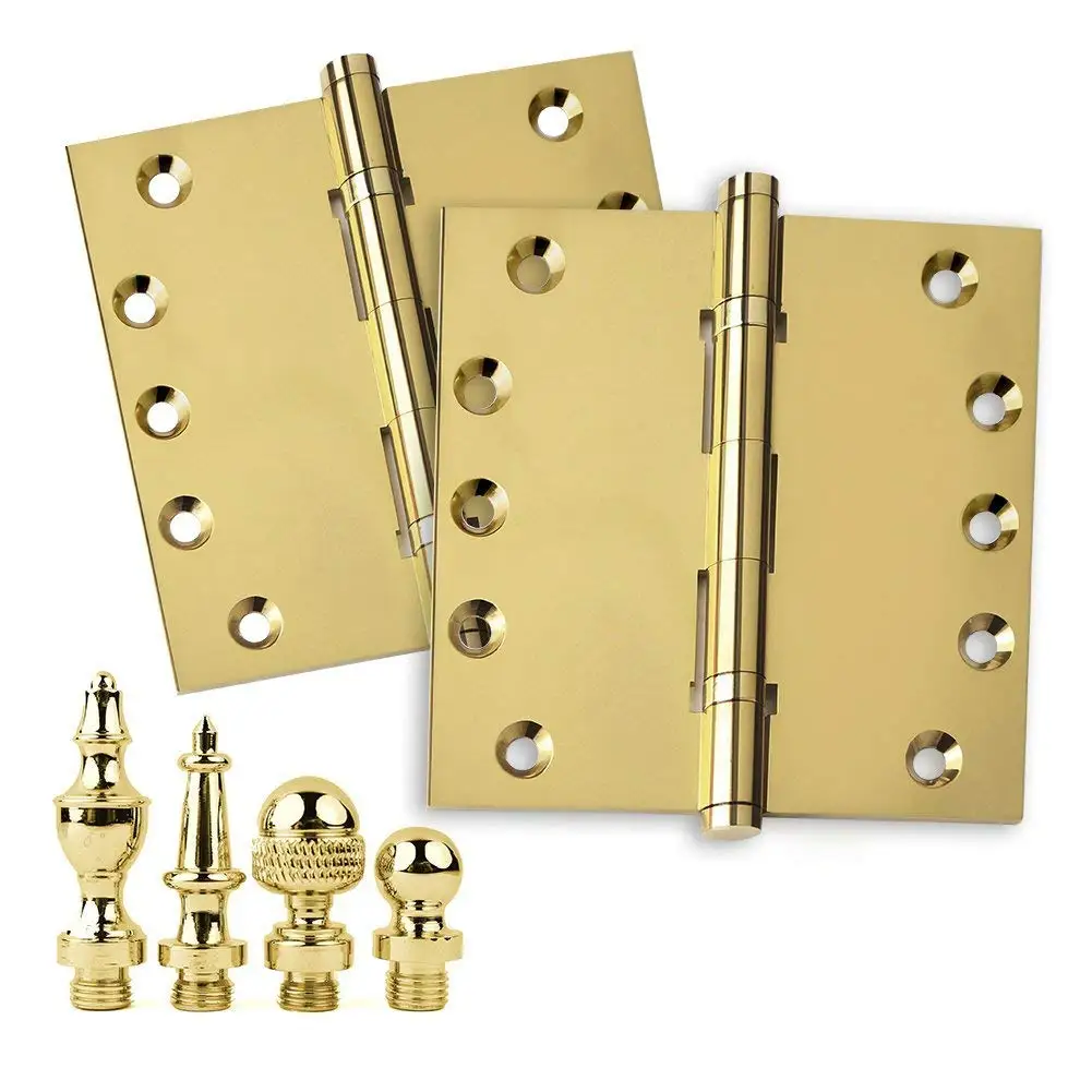 Architectural Grade Ball//Urn//Button Tips Included Stainless Steel Pin US14 Set of 2 Hinges Door Hinges 5 x 5 Extruded Solid Brass Ball Bearing Brass Hinge Polished Nickel