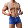 Men's Jockstrap Bodysuit Soft Thin Freestyle Wrestling Singlet Underwear