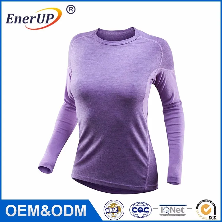 Women Sport Wear Running T shirt Thermal Wicking Antibacterial Long Sleeve underwear Inner Wear for winter