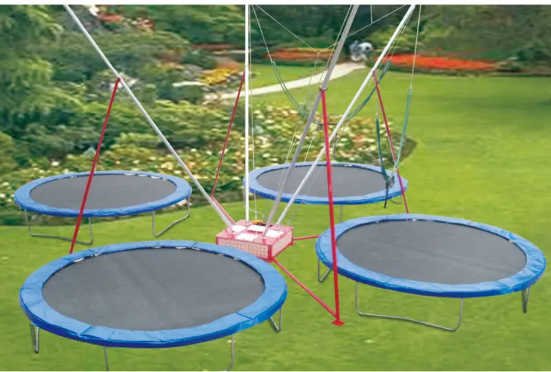 Ce Approved Exciting Round Bungee Trampolines For Four/ Safe Air