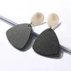 2019 Wholesale women earrings ceramic versatile button wood earrings jewelry black drop earrings