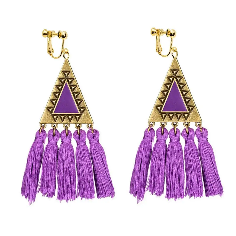 Screw Back Clip on Earring Clip for No Piercing Drop Dangle Teardrop Butterfly Long Tassel for Girl