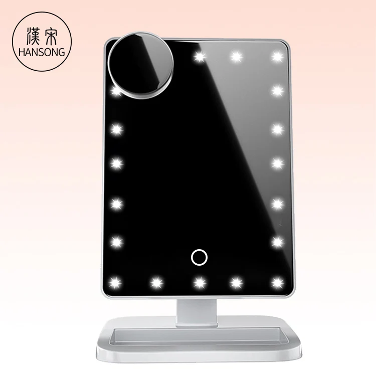 Amazon Hot Sell Led Bluetooth Mirror With 20 Lights Vanity Makeup