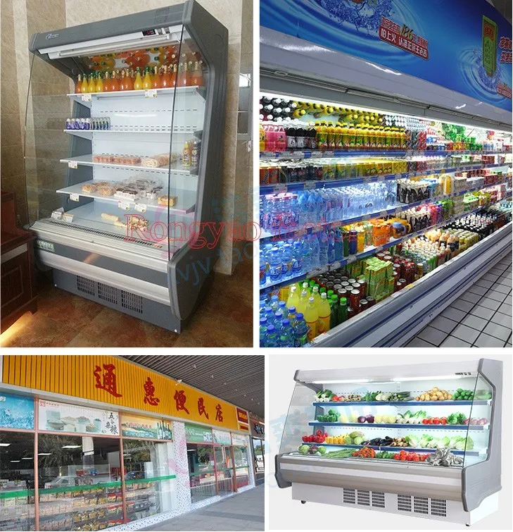 New Intelligent temp control can customized Supermarket vertical Fruit air curtain cabinet Wind cold Storage display cabinet