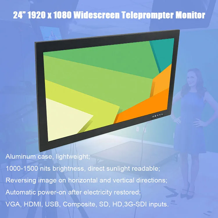 16 9 Aspect Ratio 24 Inch High Brightness Podium Teleprompter Stage Floor Monitor Buy 19x1080 Widescreen Teleprompter Monitor Lightweight Teleprompter Monitor 22 Inch Teleprompter Reversing Monitor Product On Alibaba Com