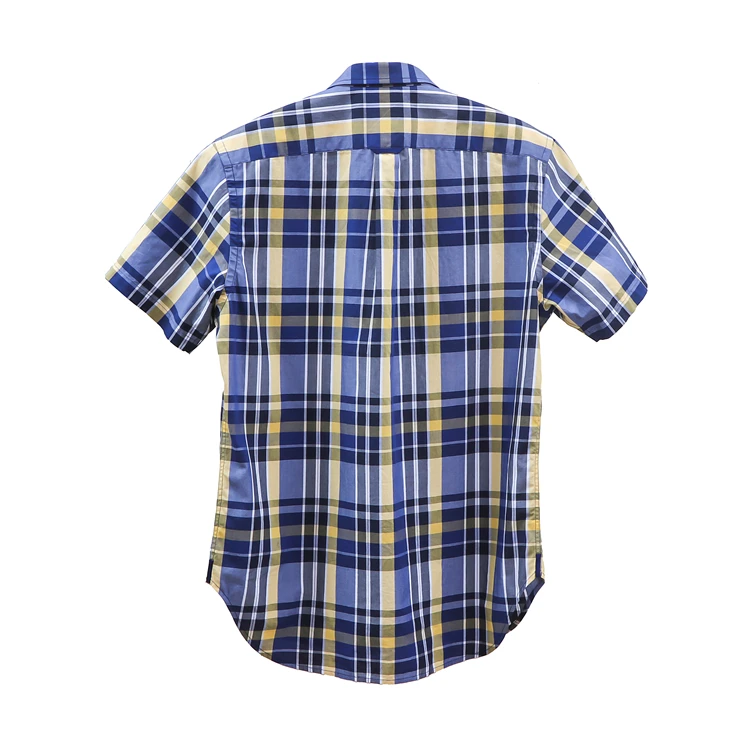 Wholesale Custom Blue And White Short Sleeve Plaid Shirts For Men - Buy ...