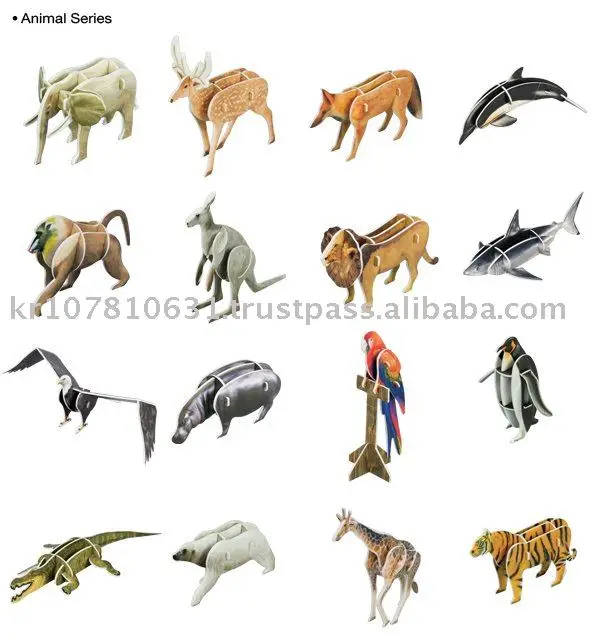 puzzle 3d animales