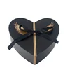 Golden Wings Printed Heart Shape Paperboard Flower Packaging Angle Wings Opening Design Gift Box with Ribbon