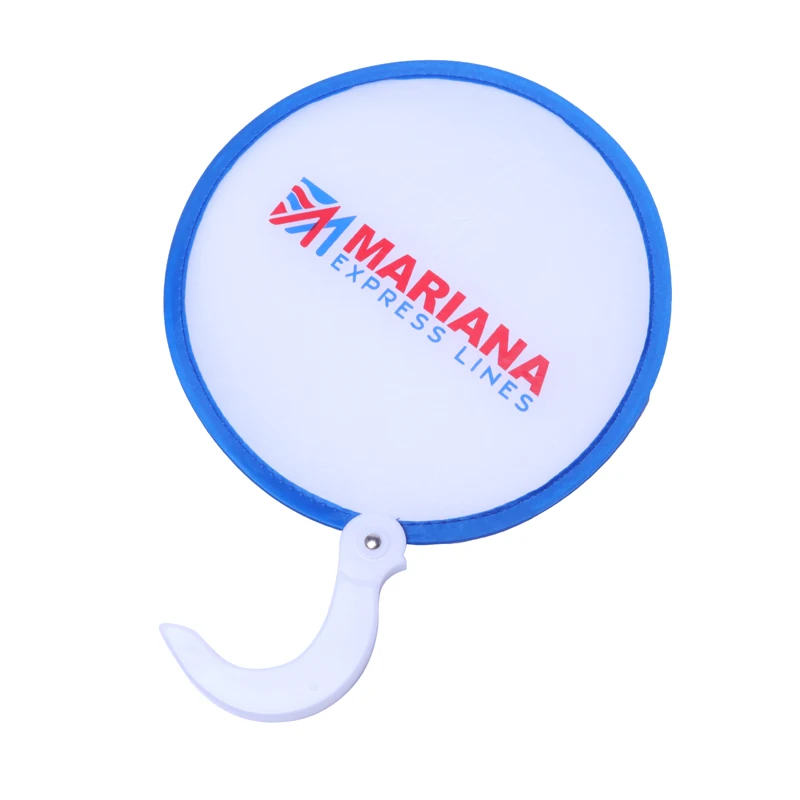 Custom Round Nylon Folding Hand Fan With Pouch Buy Folding Fan