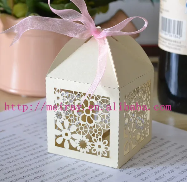 Guest Wedding Gift Box Paper Laser Cut Flower Shaped Guest Wedding Gift Box Paper Laser Cut Flower Shaped Ng
