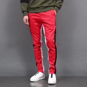 Wholesale Men's Contrast Side Color Slim Zipper Sweat track pants Wholesale Men's Contrast Side Color Slim Zipper Sweat track pants
