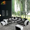 luxury indoor european leather furniture corner sofa for living room