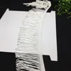 high quality long chainette tassel silk white rayon loop fringe trim