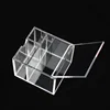 compartment storage display boxes Square clear acrylic box with divider and hinged lid